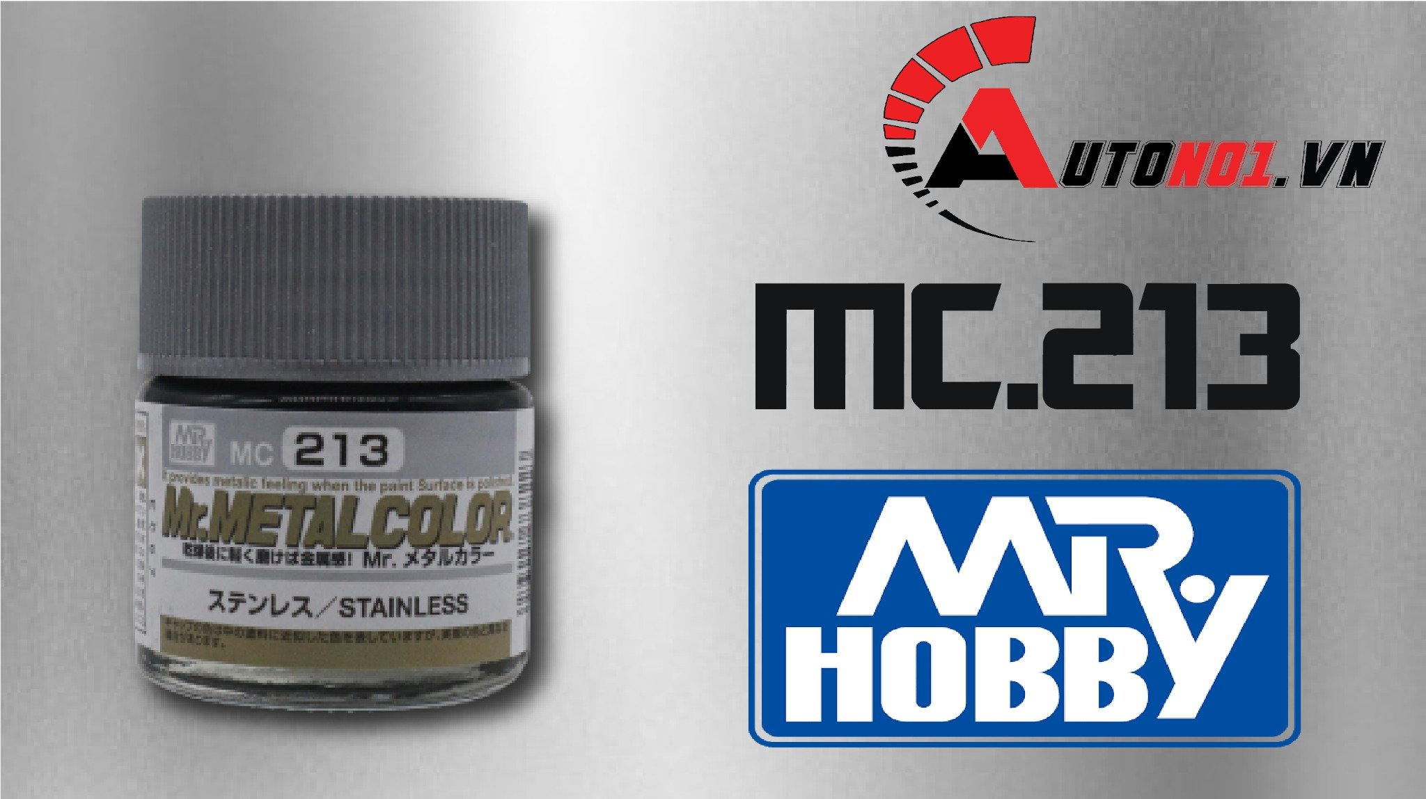  Lacquer mc213 stainless metal sơn mô hình màu kim loại xám Lacquer 10ml Mr.Hobby MC213 