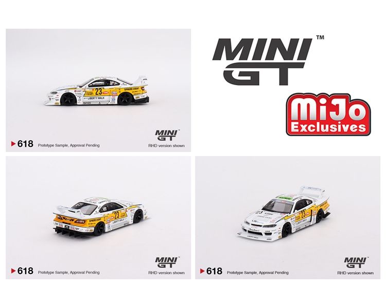  Mô hình xe Nissan LB-Super Silhouette S15 SILVIA #23 2022 bảng card MiniGT 1:64 