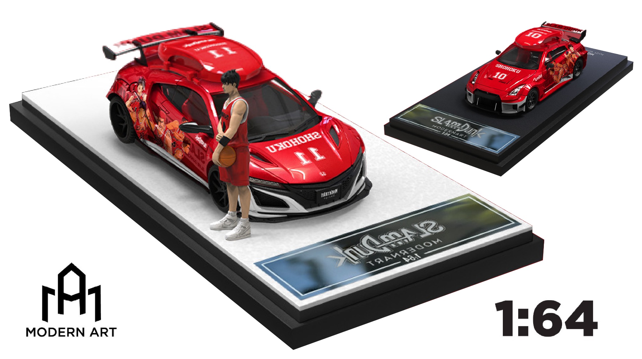  Mô hình xe Honda NSX - Nissan GTR 3.0 version Slamdunk tỉ lệ 1:64 Modern Art 