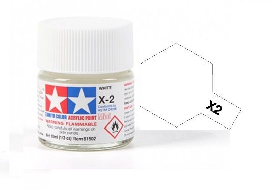  Acrylic mini x2 white sơn mô hình màu trắng 10ml Tamiya 81502 