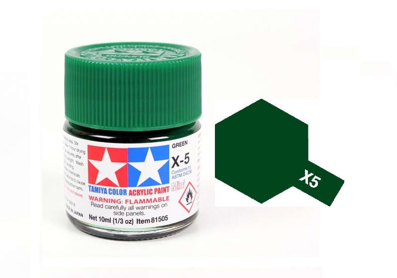  Acrylic mini x5 green sơn mô hình màu xanh lá 10ml Tamiya 81505 
