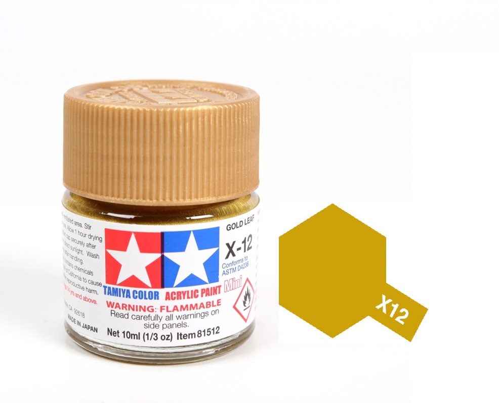 ACRYLIC MINI X12 GOLD LEAF SƠN MÔ HÌNH MÀU LÁ VÀNG 10ML TAMIYA