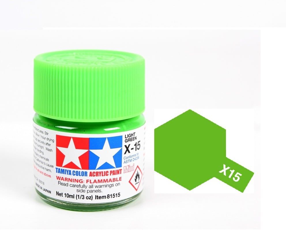  Acrylic mini x15 light green sơn mô hình màu xanh lá nhạt 10ml Tamiya 81515 