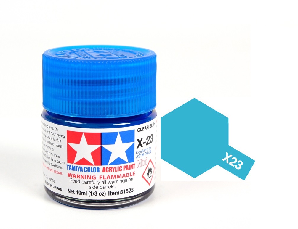 ACRYLIC MINI X23 CLEAR BLUE SƠN MÔ HÌNH MÀU XANH TRONG SUỐT 10ML TAMIYA