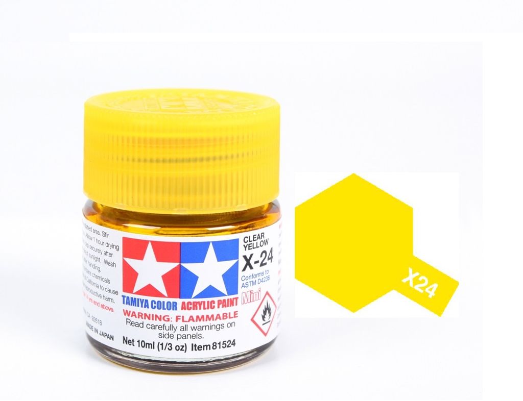  Acrylic mini x24 clear yellow sơn mô hình màu vàng trong suốt 10ml Tamiya 81524 