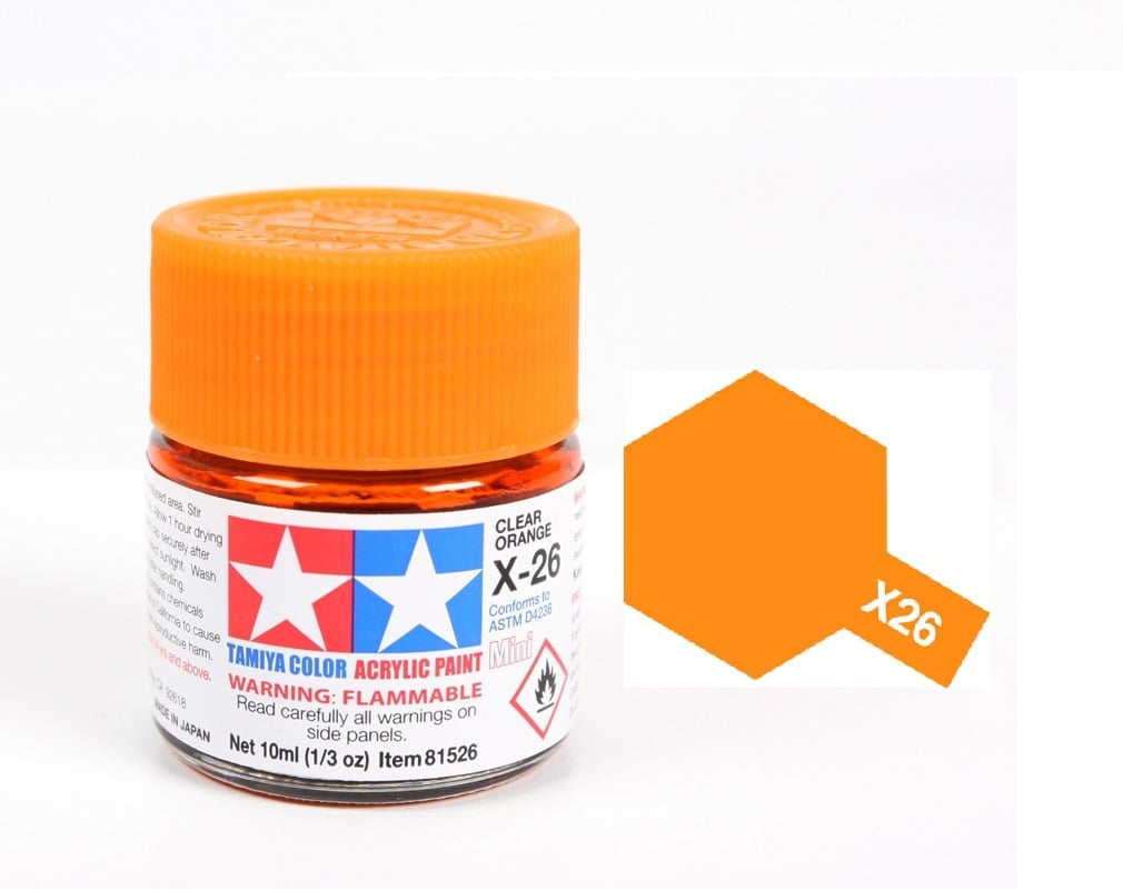 ACRYLIC MINI X26 CLEAR ORANGE SƠN MÔ HÌNH MÀU CAM TRONG SUỐT 10ML TAMIYA 81526