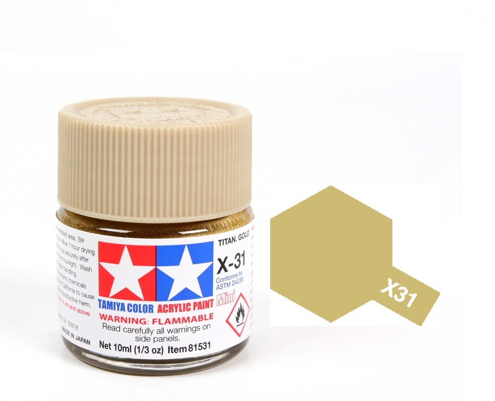 ACRYLIC MINI X31 TITAN GOLD SƠN MÔ HÌNH MÀU VÀNG TITAN 10ML TAMIYA 81531