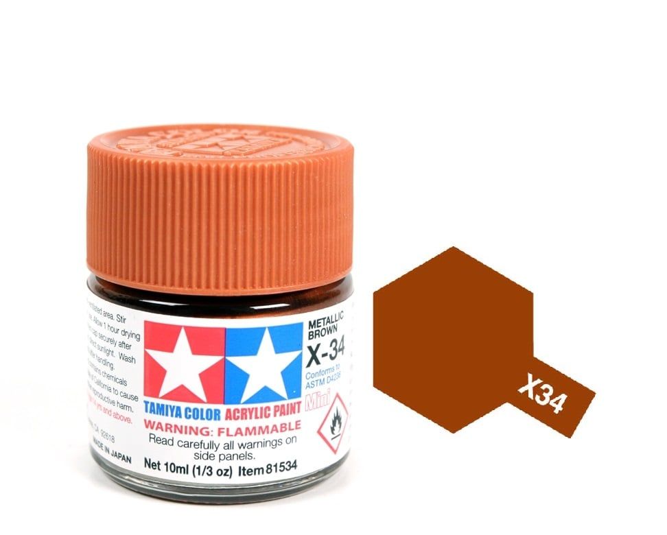  Acrylic mini x34 metal brown sơn mô hình màu nâu kim loại 10ml Tamiya 81534 