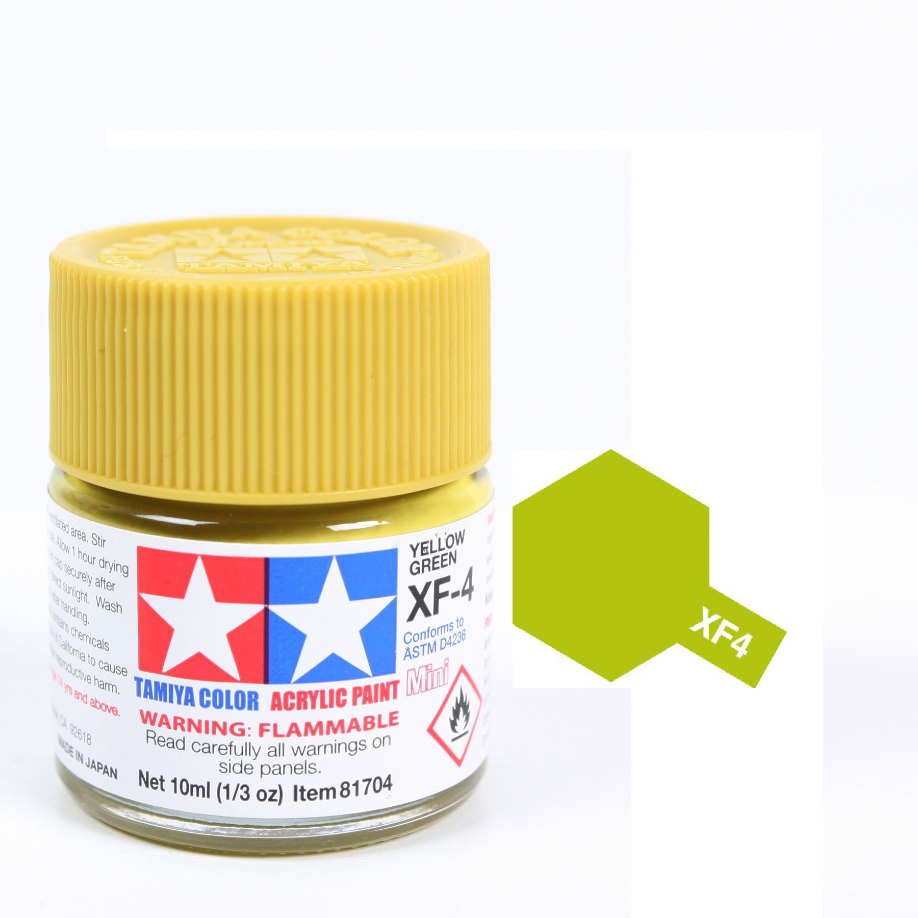 ACRYLIC MINI XF4 YELLOW GREEN SƠN MÔ HÌNH MÀU VÀNG XANH 10ML TAMIYA 81704