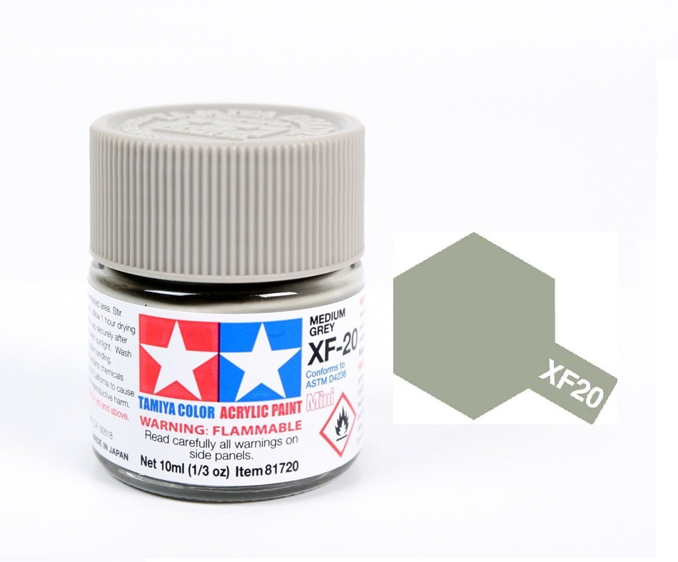  Acrylic mini xf20 medium grey sơn mô hình màu xám medium 10ml Tamiya 81720 