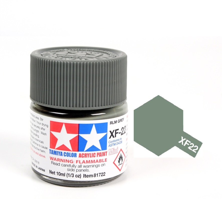  Acrylic mini xf22 rlm grey sơn mô hình màu xám 10ml Tamiya 81722 