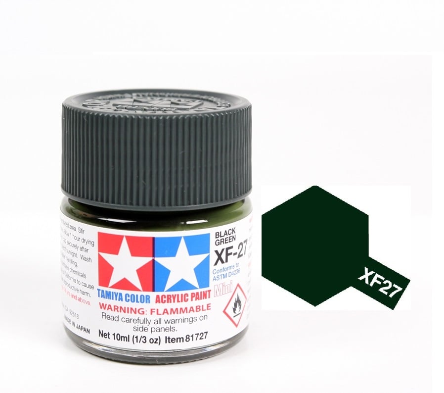 ACRYLIC MINI XF27 BLACK GREEN SƠN MÔ HÌNH MÀU XANH ĐEN 10ML TAMIYA 81727