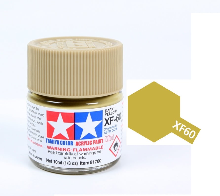 ACRYLIC MINI XF60 DARK YELLOW SƠN MÔ HÌNH MÀU VÀNG ĐẬM 10ML TAMIYA 81760