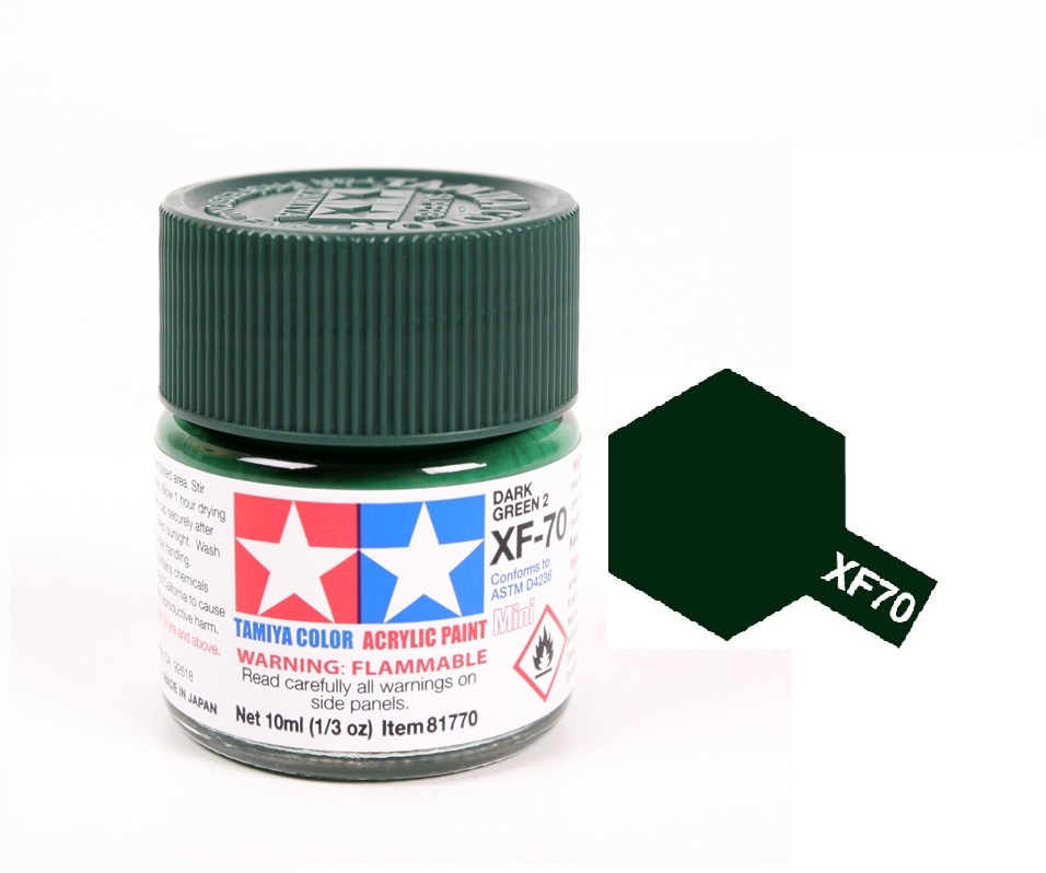  Acrylic mini xf70 dark green 2 sơn mô hình màu xanh lá đậm 10ml Tamiya 81770 