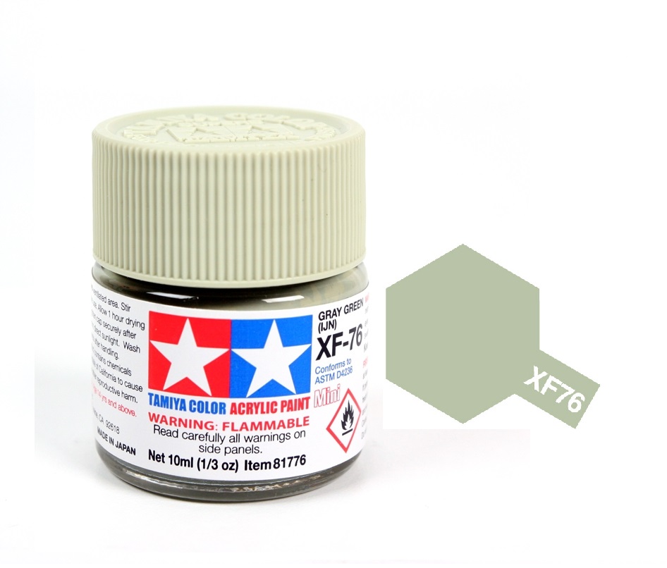 ACRYLIC MINI XF76 GRAY GREEN IJN SƠN MÔ HÌNH MÀU XÁM XANH 10ML TAMIYA 81776