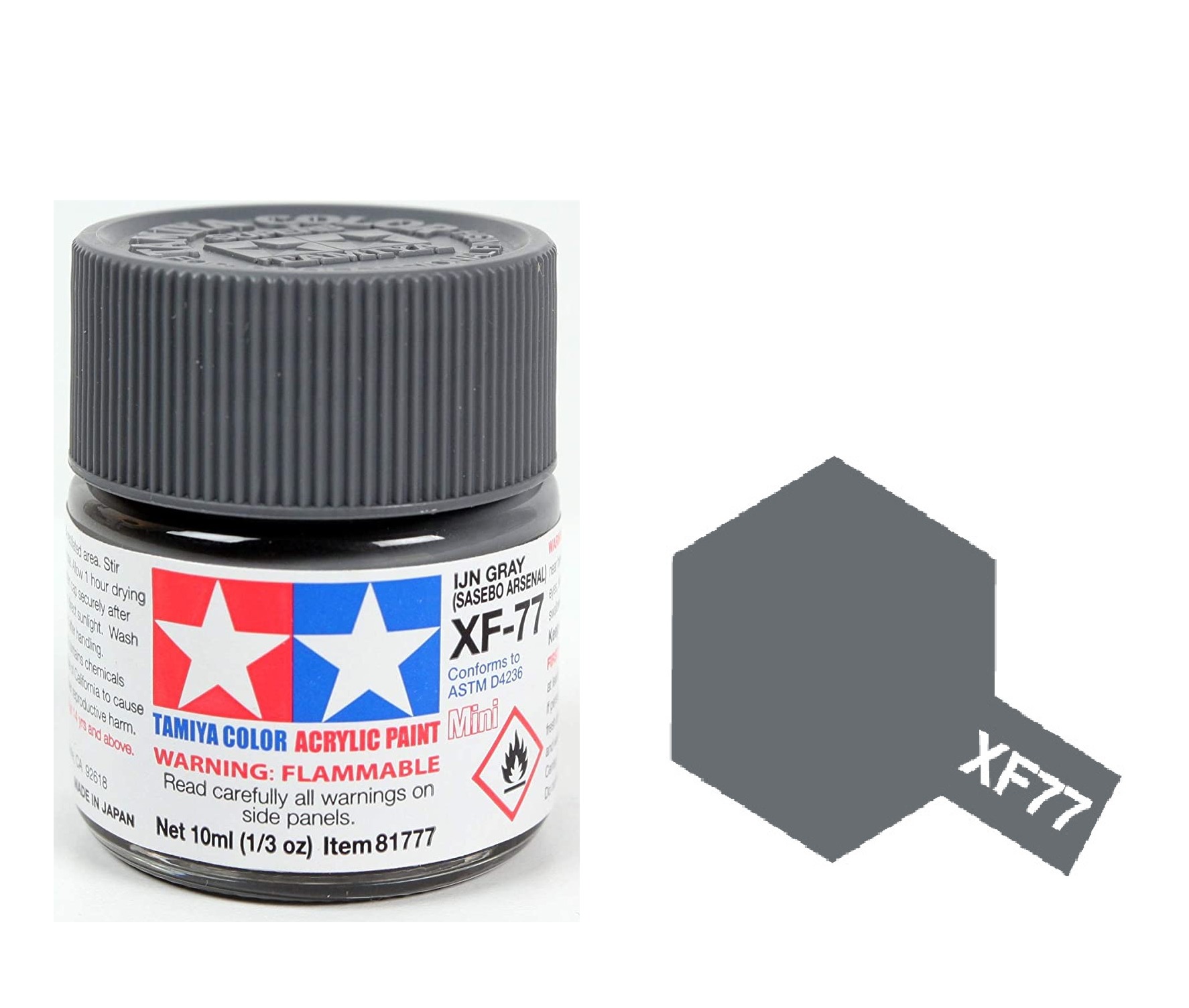 ACRYLIC MINI XF77 IJN GRAY SASEBO ARSENAL SƠN MÔ HÌNH MÀU XÁM 10ML TAMIYA 81777