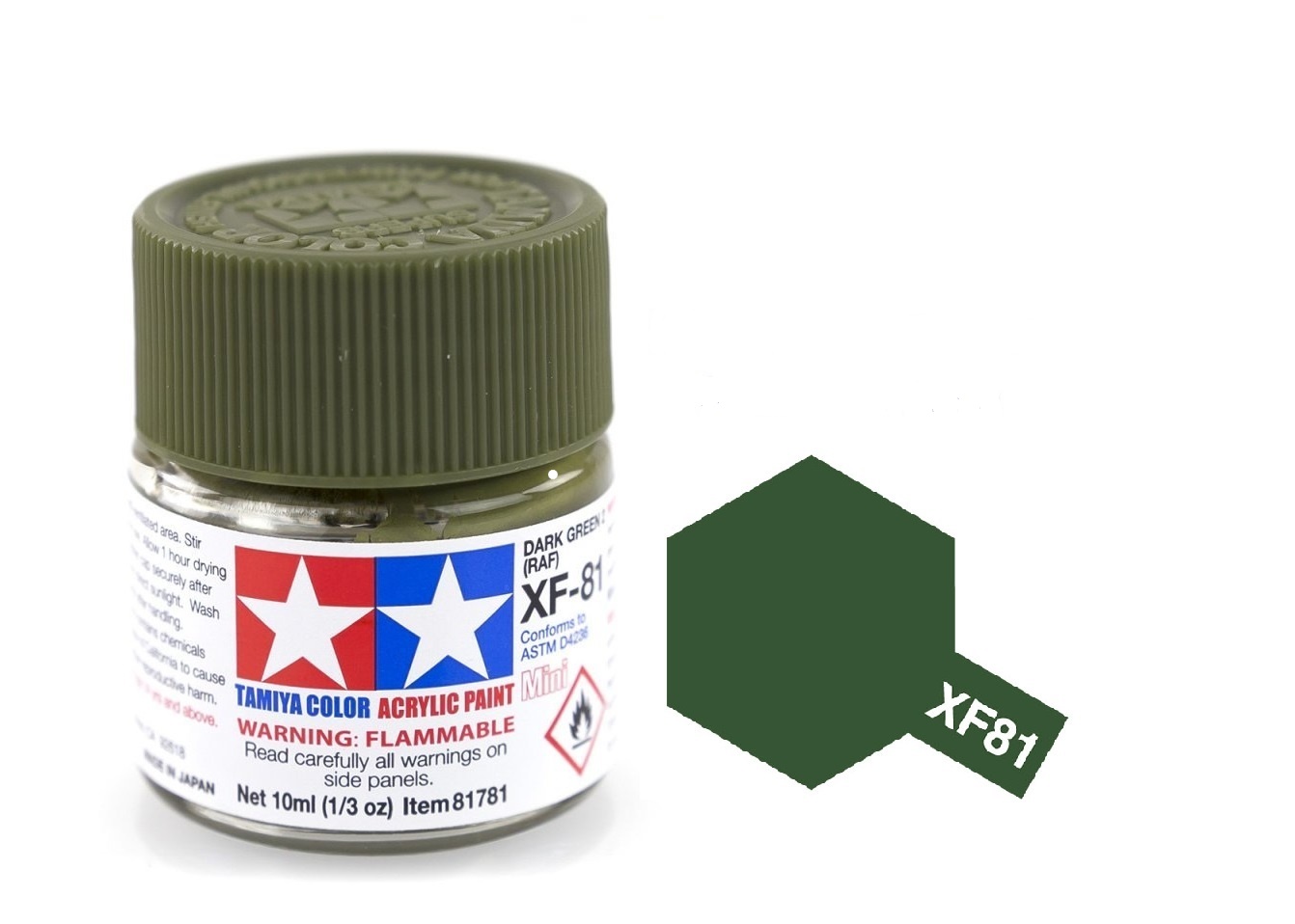  Acrylic mini xf81 dark green 2 raf sơn mô hình màu xanh lá đậm10ml Tamiya 81781 
