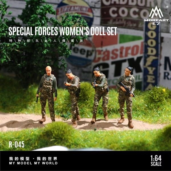  Mô hình nhân vật 4 figure Special Forces Women's Doll tỉ lệ 1:64 More Art MO223045 