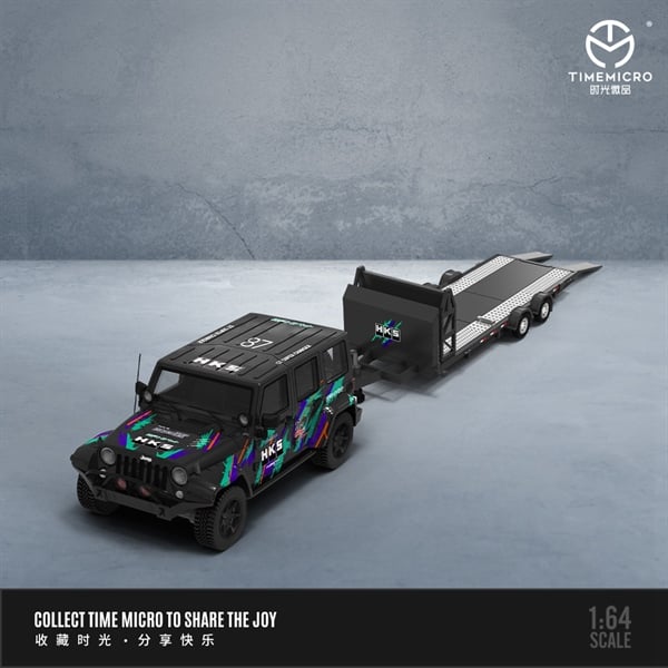  Mô hình xe Jeep HKS có kéo móc 1:64 Time micro TM643018 