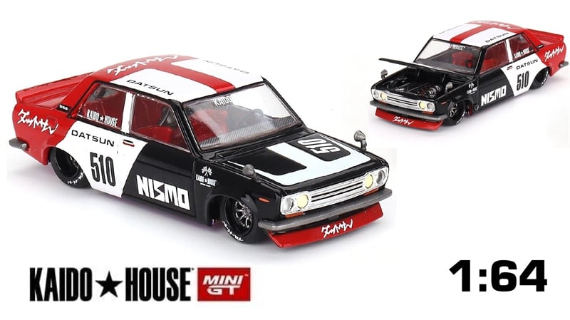  Mô hình xe Nissan Datsun Street 510 Racing V1 Nismo tỉ lệ 1:64 Kaido House KHMG102 