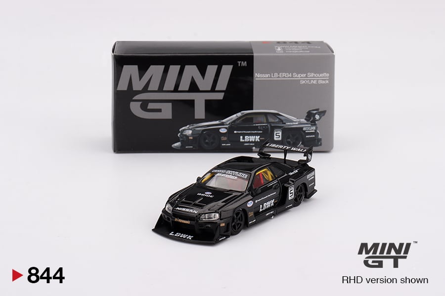  Mô hình xe Nissan LB-ER34 Super Silhouette SKYLINE Black tỉ lệ 1:64 MiniGT MGT00844-CH 