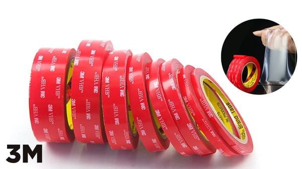 Băng keo 3M trong suốt 2 mặt chịu nhiệt độ cao dài 3m dày 1mm PK370 ...