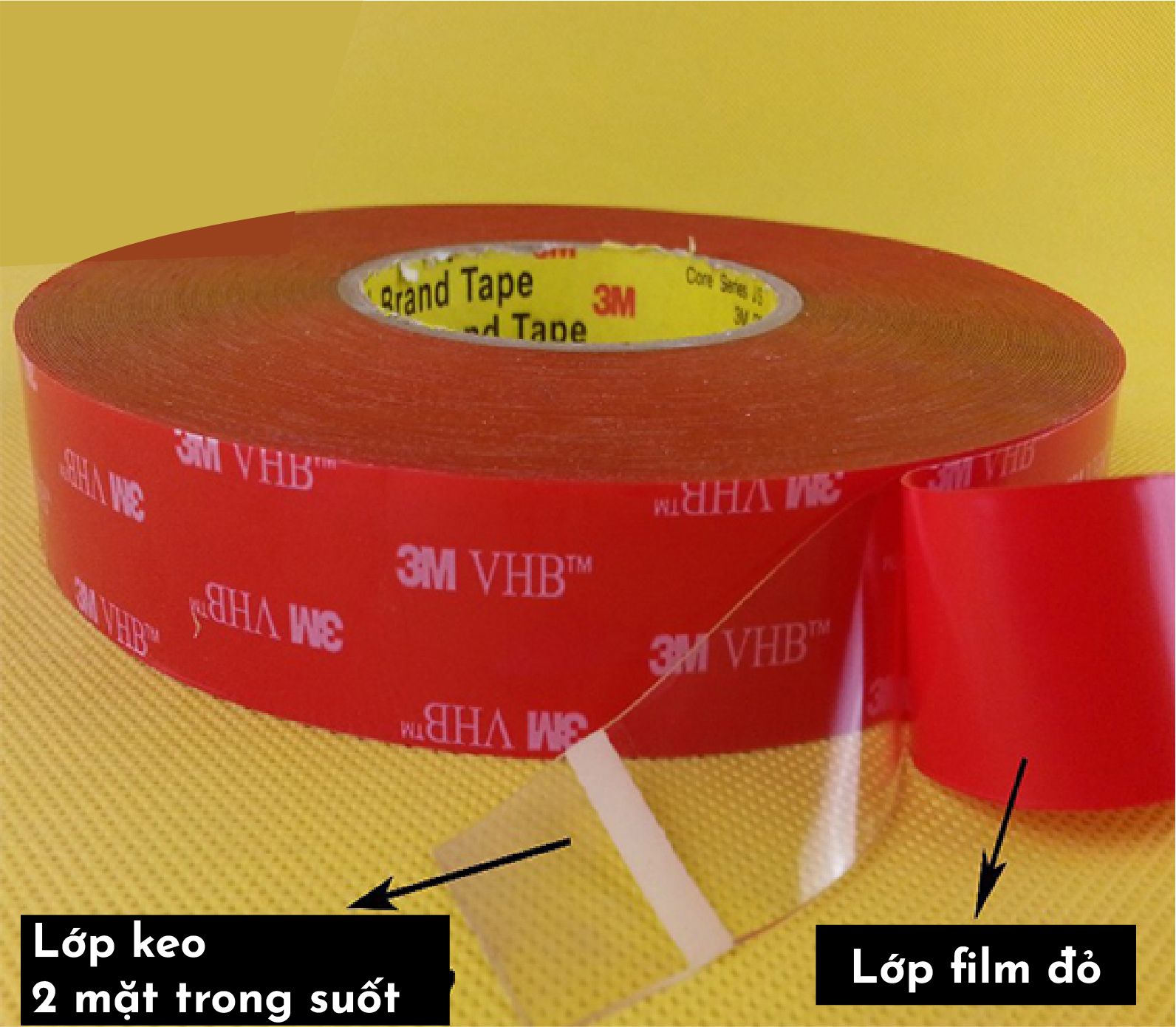 Băng keo 3M trong suốt 2 mặt chịu nhiệt độ cao dài 3m dày 1mm PK370 ...