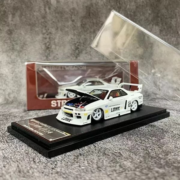  Mô hình xe Nissan Super Silhouette ER34 LBWK White #5 Special Edition LIMITED 500 PCS tỉ lệ 1:64 Street weapon OT64047 