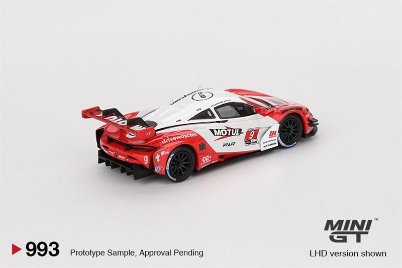  Mô hình xe McLaren 720S GT3 Evo Pfaff Motorsports 2024 IMSA Laguna Seca bản card tỉ lệ 1:64 MiniGT MGT00993-BL 
