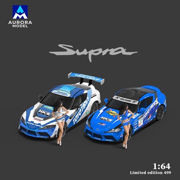  Mô hình xe Toyota Supra A90 Blue Speedmaster tỉ lệ 1:64 AURORA MODEL AM647411 