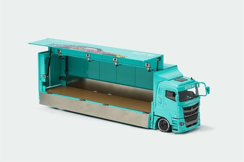  Mô hình xe Mitsubishi Fuso Super Great Transport LBWK Blue Truck tỉ lệ 1:64 GCD OT64189 