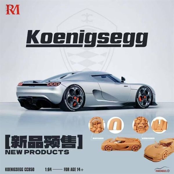  Mô hình xe Koenigsegg CC850 mở được mui và nắp máy sau tỉ lệ 1:64 Rhino model RM OT64393 