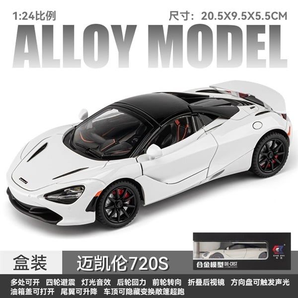  Mô hình xe ô tô Mclaren 720S full open tỉ lệ 1:24 Chezhi OT222 