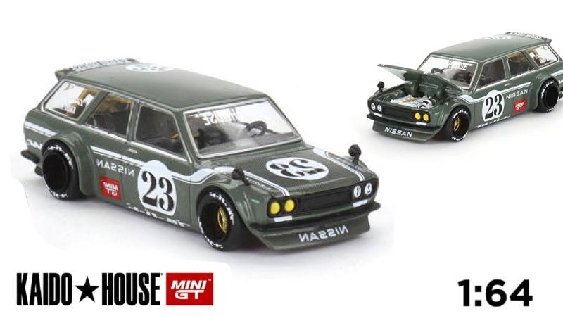  Mô hình xe ô tô Datsun KAIDO 510 Wagon CARBON FIBER V3 tỉ lệ 1:64 Kaido House x MINIGT 