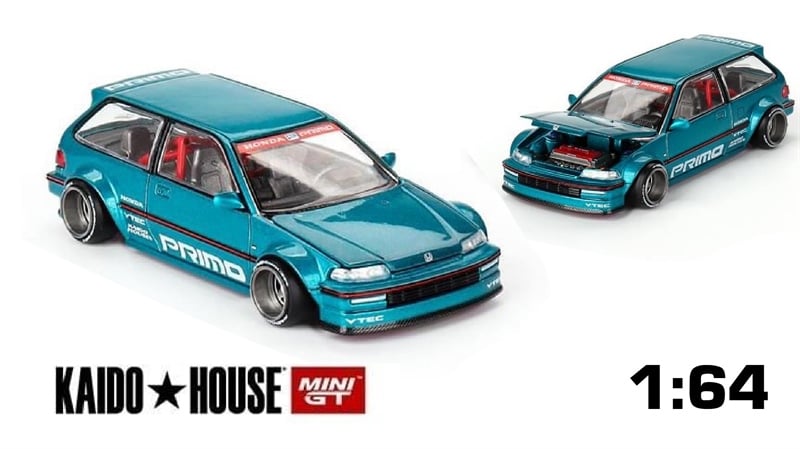  Mô hình xe Honda Civic (EF) KAIDO WORKS V1 tỉ lệ 1:64 Kaido House KHMG126 