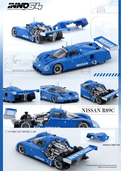  Mô hình xe NISSAN R89C Blue tỉ lệ 1:64 Inno64 IN64-R89C-BL 