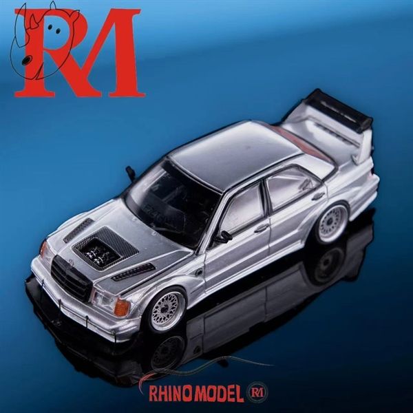  Mô hình xe Mercedes-Benz 190E W201 Evo II có hộp mica tỉ lệ 1:64 Rhino Model RM64-190E-2 