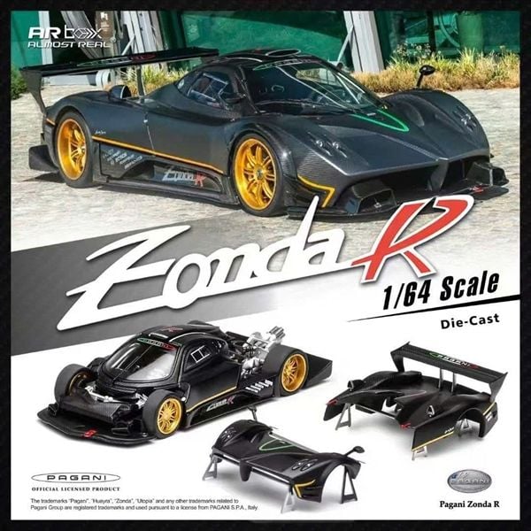  Mô hình xe Pagani Zonda R tỉ lệ 1:64 Almost Real AR Box OT64424 