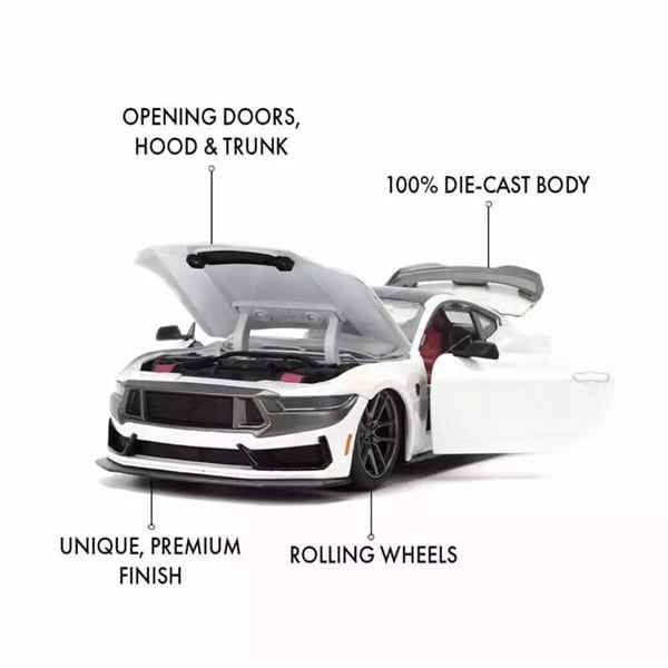  Mô hình xe Ford Mustang Dark Horse white 2024 Pink Slips tỉ lệ 1:24 Jada Toys 35504 