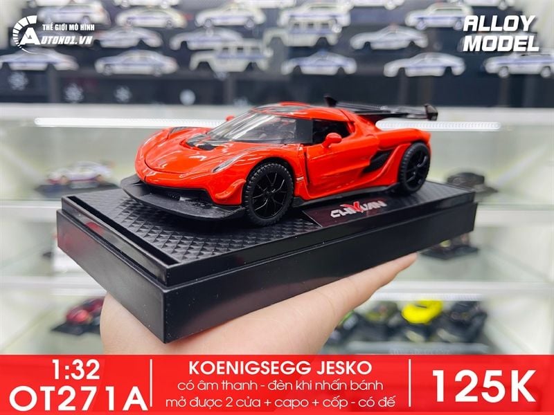  Mô hình xe Koenigsegg Jesko full open có đèn âm thanh tỉ lệ 1:32 Alloy model OT32044 