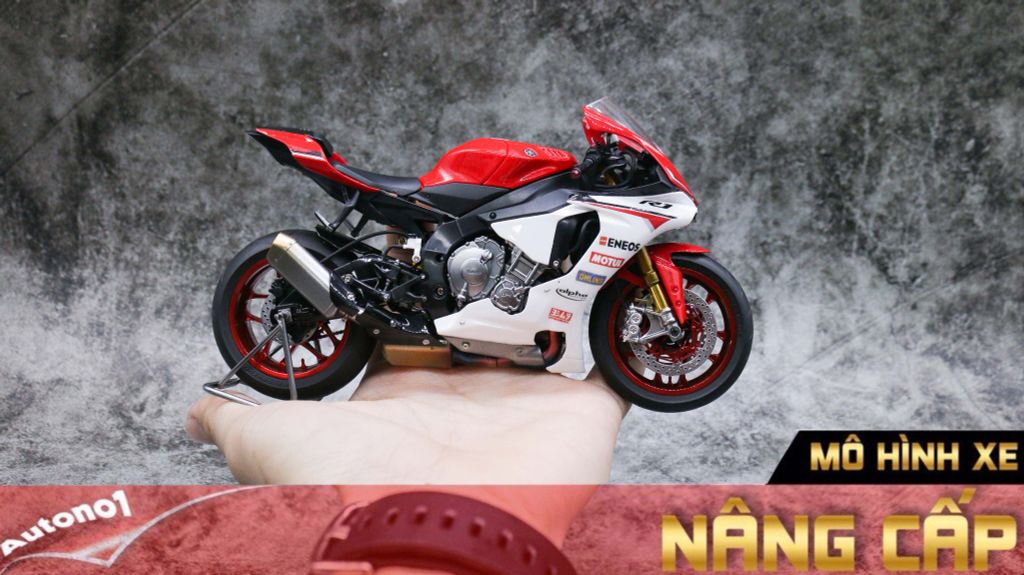 MÔ HÌNH XE YAMAHA YZF R1 RED WHITE 1:12 TAMIYA D080