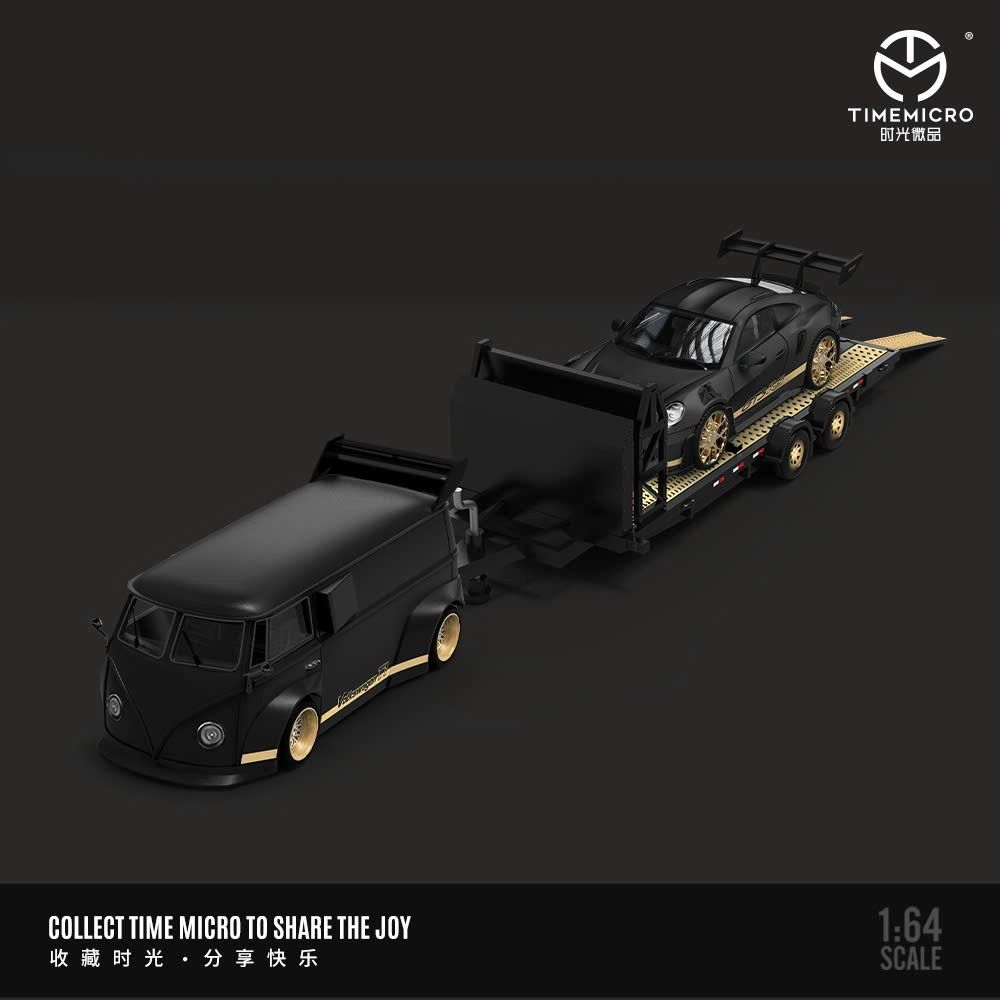 Mô hình xe Volkwagen T1 Black gold tỉ lệ 1:64 Time micro TM642945 