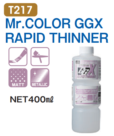 Dung dịch pha sơn cao cấp thinner T217 - Phù hợp sơn mờ - Màu kim loại 400ml Mr.Hobby T217 