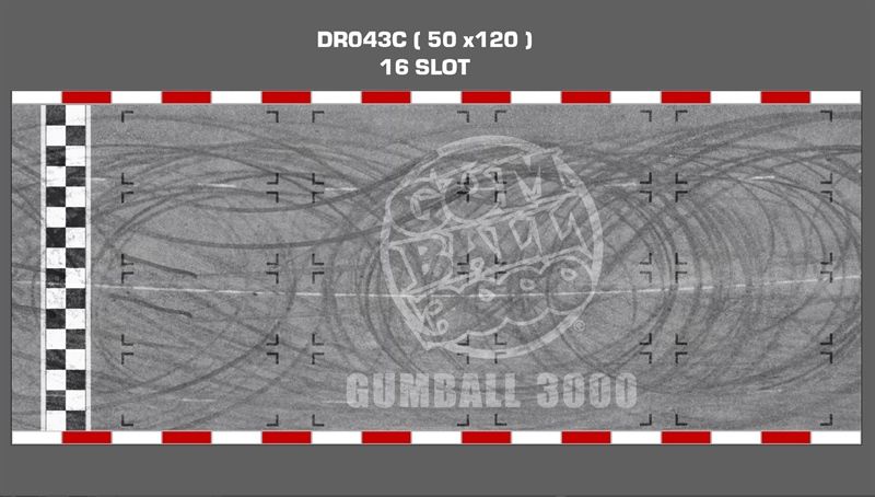  Diorama bãi đỗ xe parking lot race Gumball 3000 in PP cán mờ chống nước bụi bẩn khổ dài 60cm cho xe mô hình 1:24 Autono1 DR043 