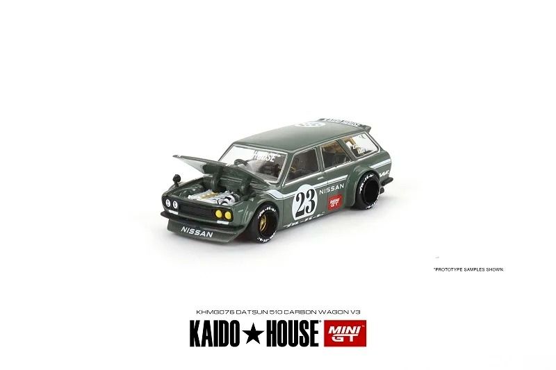  Mô hình xe ô tô Datsun KAIDO 510 Wagon CARBON FIBER V3 tỉ lệ 1:64 Kaido House x MINIGT 