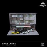  Hộp trưng bày mô phỏng 2 căn chung cư Hong Kong có sân đỗ xe - có đèn kích thước 30x20x20cm tỉ lệ 1:64 MoreArt MO936501 