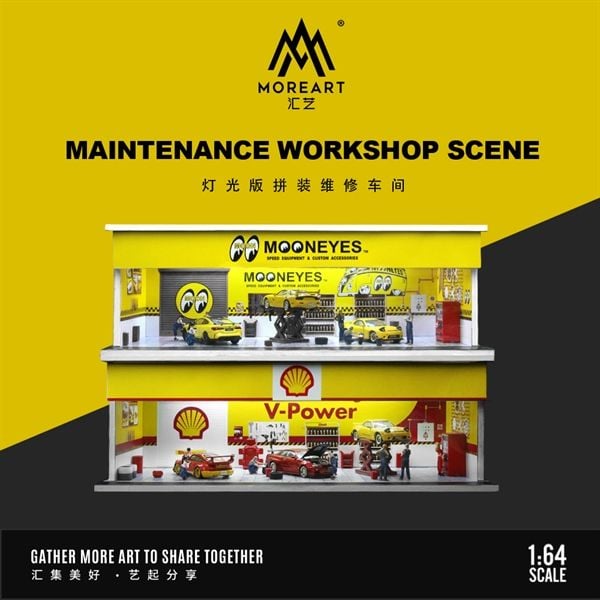  Hộp trưng bày mica mô phỏng Workshop Mooneyes yellow kích thước 30x13.3x10cm MO914111 