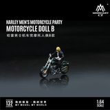  Mô hình xe và nhân vật figure Harley men's motorcycle party green tỉ lệ 1:64 MoreArt MO222132 