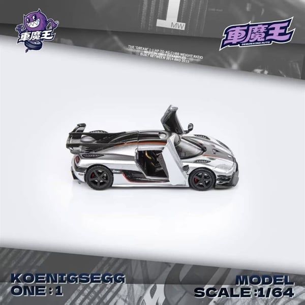  Mô hình xe Koenigsegg One:1 Openable Doors and Magnetic Engine Hood tỉ lệ 1:64 Demon King OT64464 