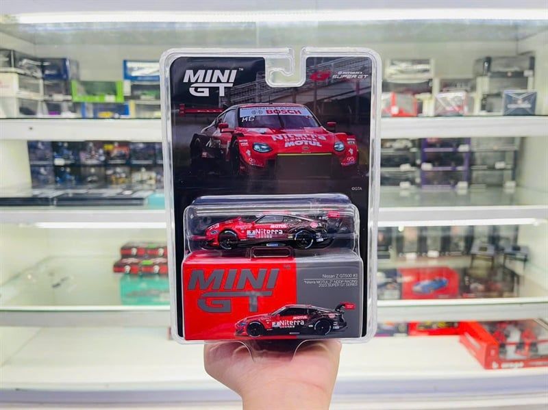  Mô hình xe Nissan Z GT500 #3 Niterra MOTUL Z bản card tỉ lệ 1:64 Minigt MGT00765-BL 